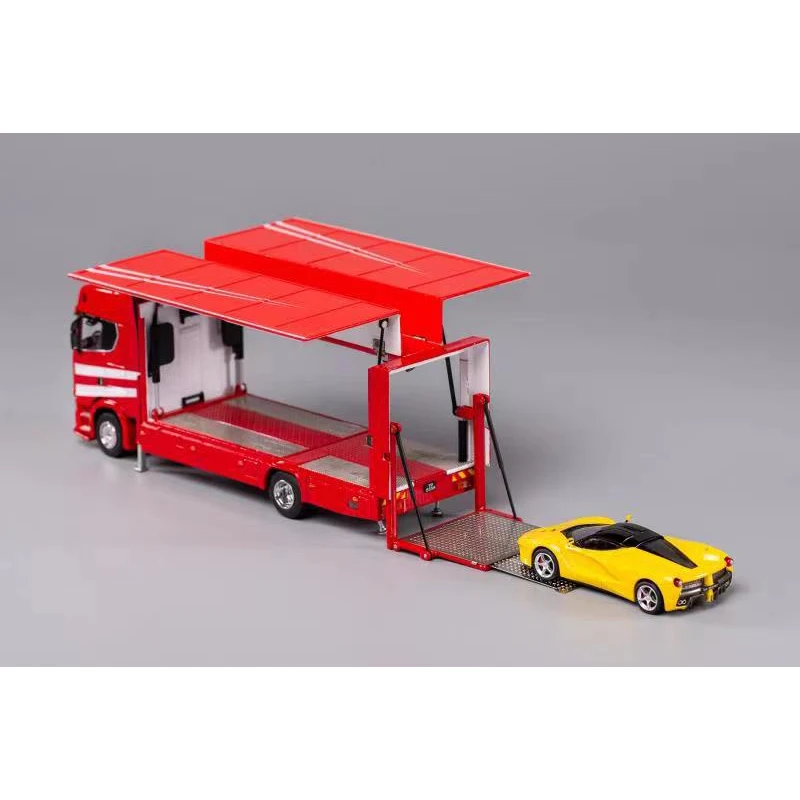 Модель литая автомобиля GCD 1/64 Scania S730 закрытый прицеп для транспортировки с
