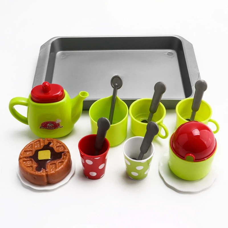 

Children Pretend Play Restaura Toy Set, Tea Set DIY Kettle Cup Toy Set,Kid Kitchen Game 16 PCS (Random Color of Teapot)