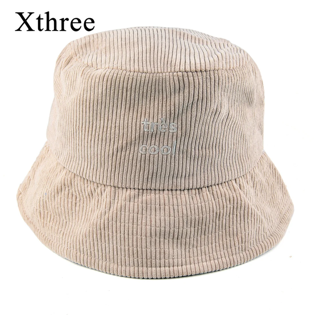 

Xthree New Corduroy Bucket Cap With Daisy Embroidery Used Hat For Men Women Outdoor Sun Protection Brim Fisherman Caps