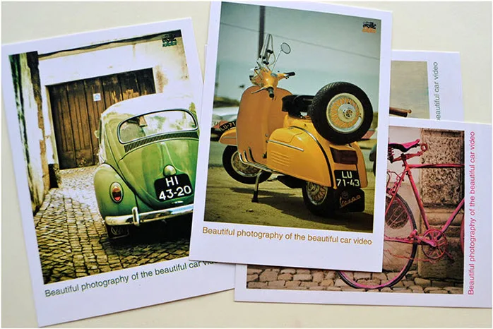 4 шт Ретро автомобили велосипеды одна сторона Классическая винтажная