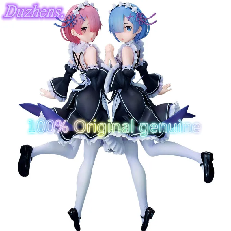 

100% Original Re:Zero kara Hajimeru Isekai Seikatsu REM RAM maidservant shake hands PVC Action Figure Anime Figure Model Toys