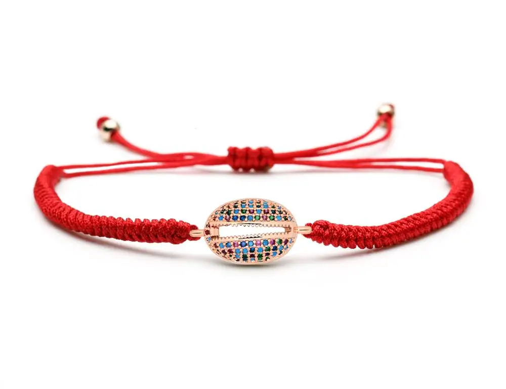 Цветной CZ Кристалл тибетский буддийский счастливый узел макраме медный браслет