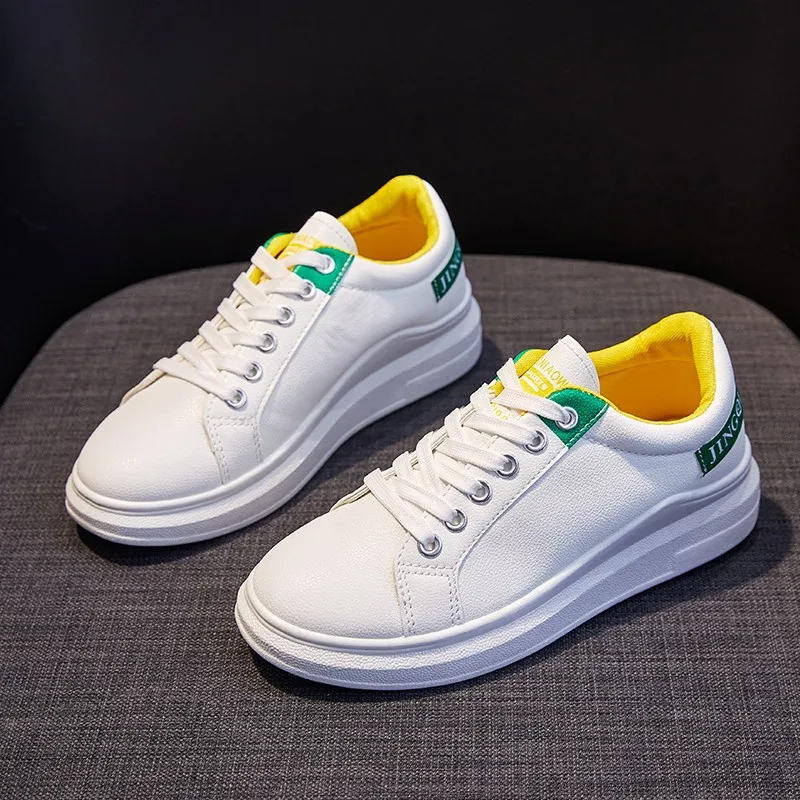 Women's White Shoes 2021 Spring and Summer New Women's Breathable Casual Leather Stitching Mesh Slippers