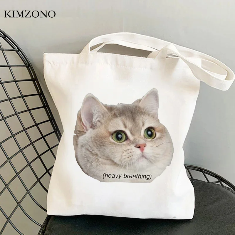 

Сумка для покупок с кошкой, эко-мешок для покупок, джутовая многоразовая Сумочка, шоппер
