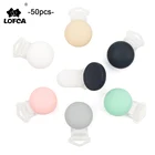 LOFCA 50 шт., силиконовый зажим для соски, круглая форма, разноцветный зажим для сосков, сделай сам, цепочка для соски, аксессуары, BPA бесплатно, держатель для пустышки, зажим