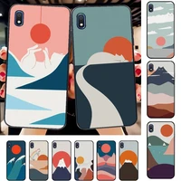 abstract art cat mount fuji japan landscape phone case for samsung a51 01 50 71 21s 70 31 40 30 10 20 s e 11 91 a7 a8 2018