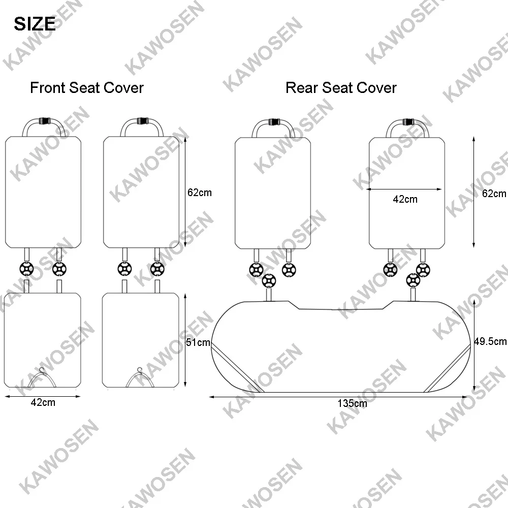 KAWOSEN 2 шт. длинный Чехол для автомобильного сиденья из искусственного меха