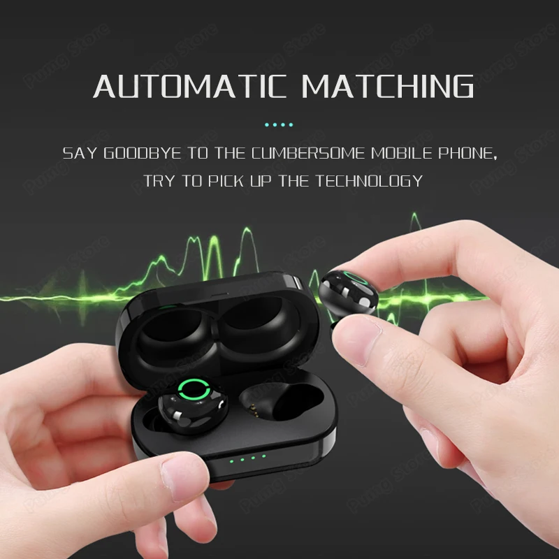 Langsdom TWS Earphone T5 Stereo Ultra mini invisible Wireless business Earbuds Bluetooth earphones with charging box for driver |