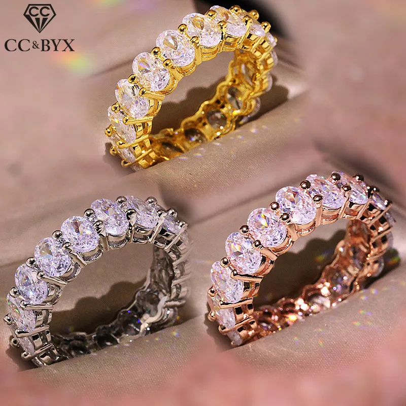 

CC Rings For Women S925 Silver Luxury Oval Cubic Zirconia Ring Index Finger Anel Bridal Wedding Jewelry Drop Shipping CC3115