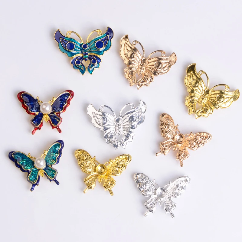 10 шт./лот подвески в виде металлических бабочек основа свадебные тиары сделай сам