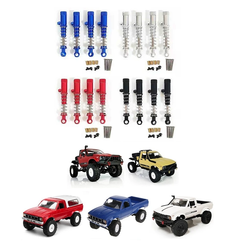 

4Pcs Metal Shock Absorber Damper for WPL C14 C24 C24-1 C34 C44 1/16 RC Car Upgrade Parts Accessories