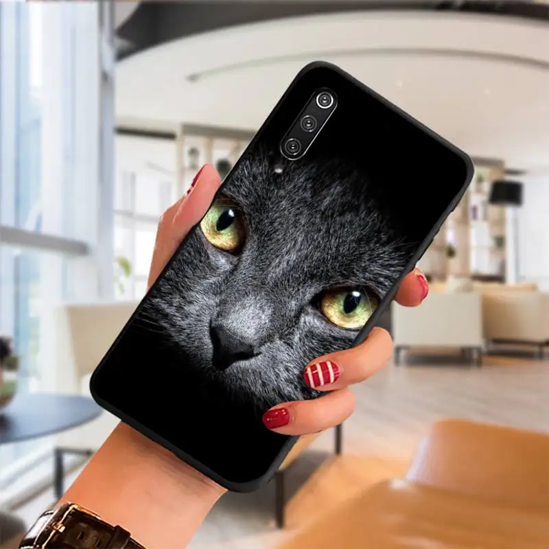

Black Cat Staring Eye Phone Case For Samsung S Note20 10 2020 S5 21 30 ultra plus A81 Cover Fundas Coque