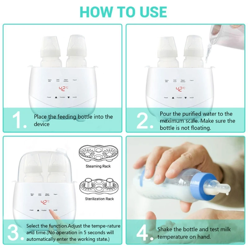

Milk Bottle Warmer Sterilizer Heater Intelligent Thermostat Baby Bottle Warmers R66D