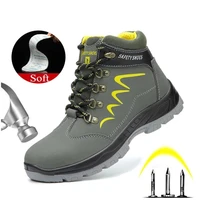 safety work boots for men waterproof security ankle shoes anti smashing steel toe cap winter boots men construction work boots