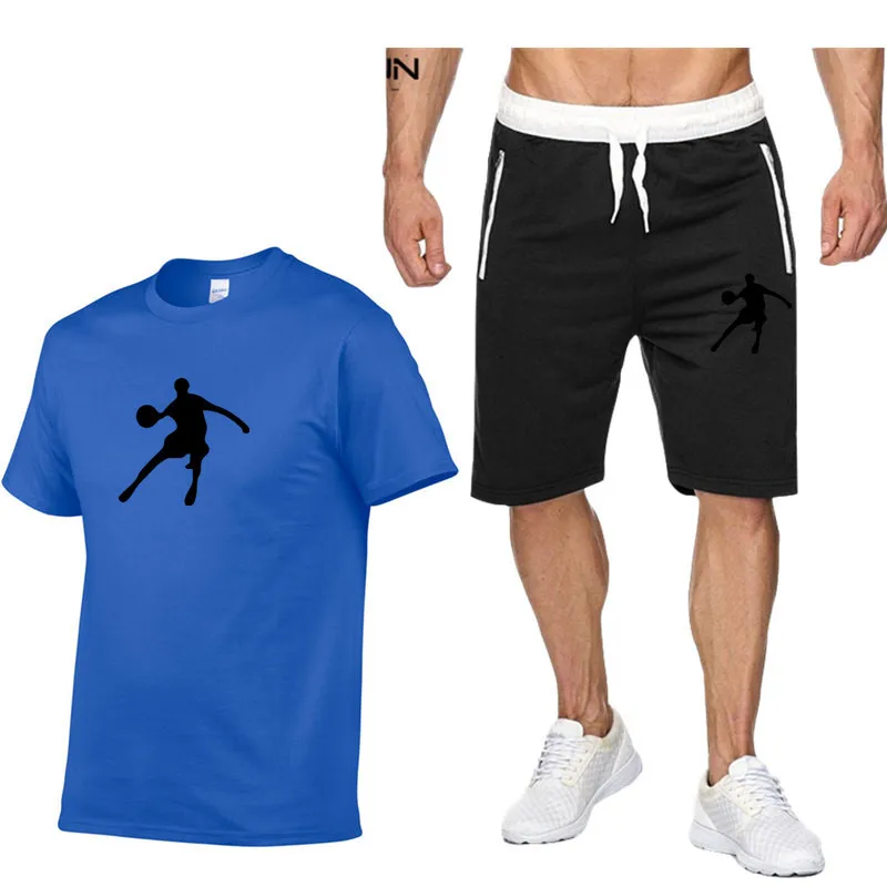 

Men Summer Sportswear Sets Short sleeve T-shirts+ Short Pants New Fashion Men Casual Sets Shorts+T-shirts 2 pieces