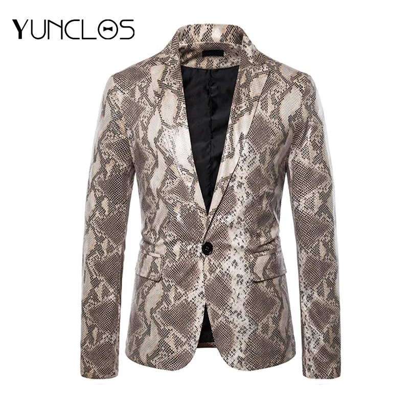 Модный облегающий блейзер в европейском стиле с леопардовым и змеиным принтом