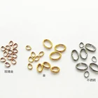 Соединительное кольцо из нержавеющей стали для поделок, 100 шт., золото, розовое золото, овальная форма
