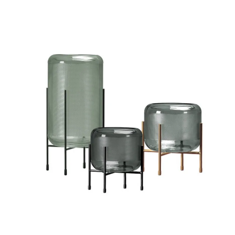 Стеклянная Цветочная ваза с узором в скандинавском стиле плотности