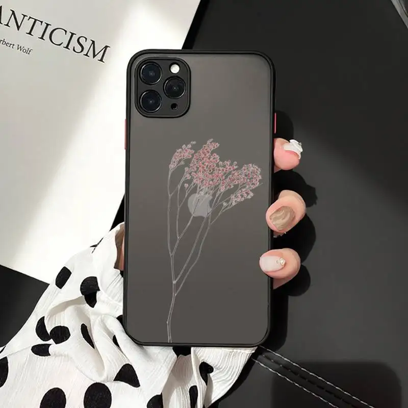 

Luxury Tropical plants Flower Phone Cases matte transparent For iphone 7 8 11 12 plus mini x xs xr pro max cover