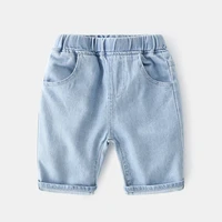 new summer children denim fashion brand washed blue jeans boys short pants kids teenagers causal knee length trousers