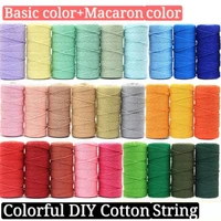 100m macrame rope twisted string for handmade colorful cotton rope diy craft knitting christmas wedding decoration gift