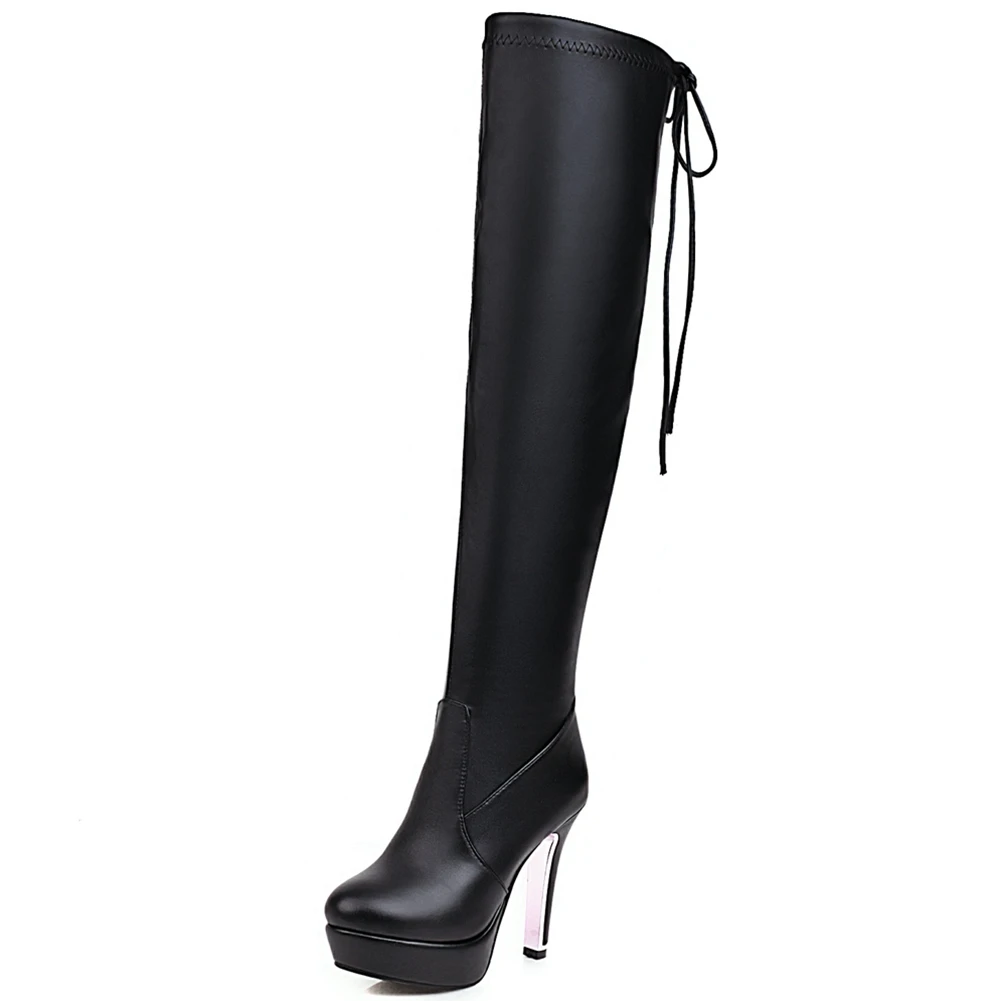 

DoraTasia Plus Size 30-48 Ladies Platform Over The Knee Boots Thin High Heels Thigh High Boots Women 2020 Party Sexy Shoes Woman