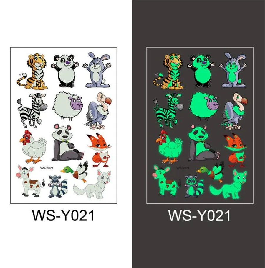 Tattoo Stickers Luminous Child Kid Temporary Fake Tattoos Glow Paste on Face Arm Leg for Children Body Art Funny ermaid Sticker