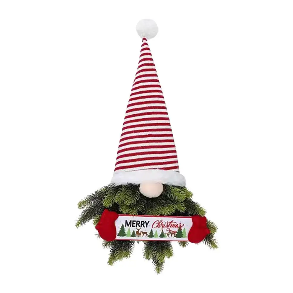 

Santa Front Door Decorations Gnome Santa Wreath For Living Room Window Wall Porch Merry Christmas Wreaths 29.92*16.93*1