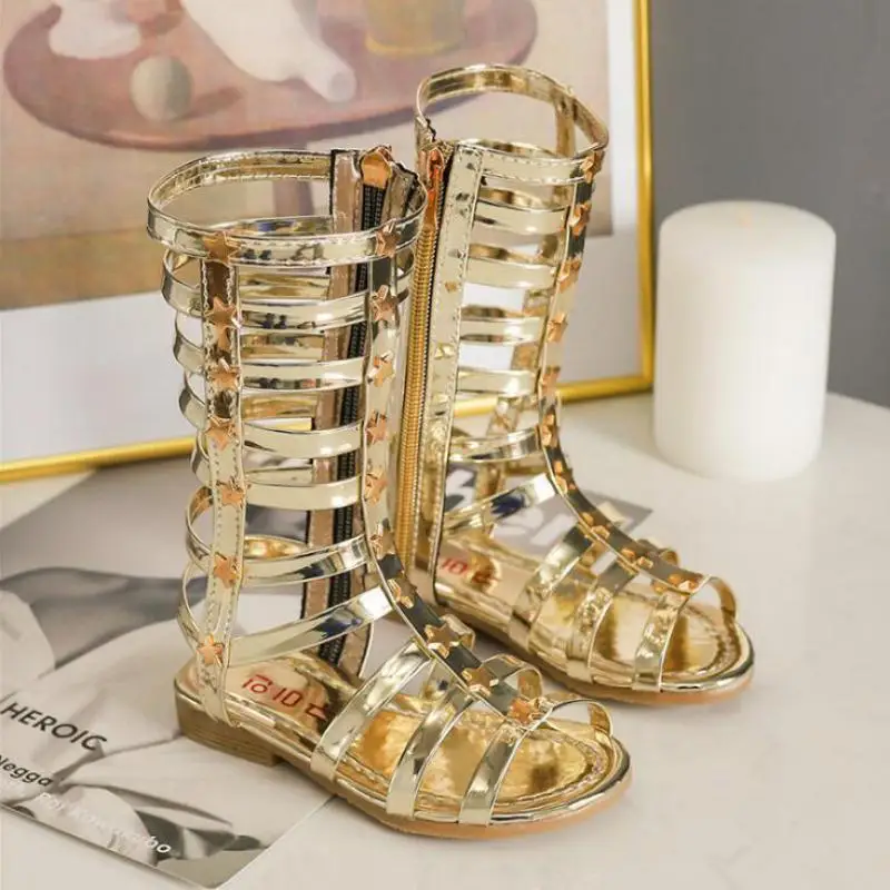 

New Summer Child Sandals Roman Boots High-top Girls Sandals Kids Gladiator Sandals Hot Sale Toddler Girls Shoes A797