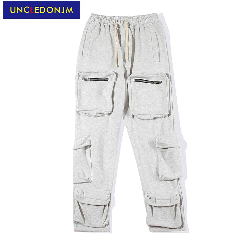 

UNCLEODNJM High Street men track pants hip hop pants joggers men Sweatpants urban streetwear mens zippered pockets pants B160