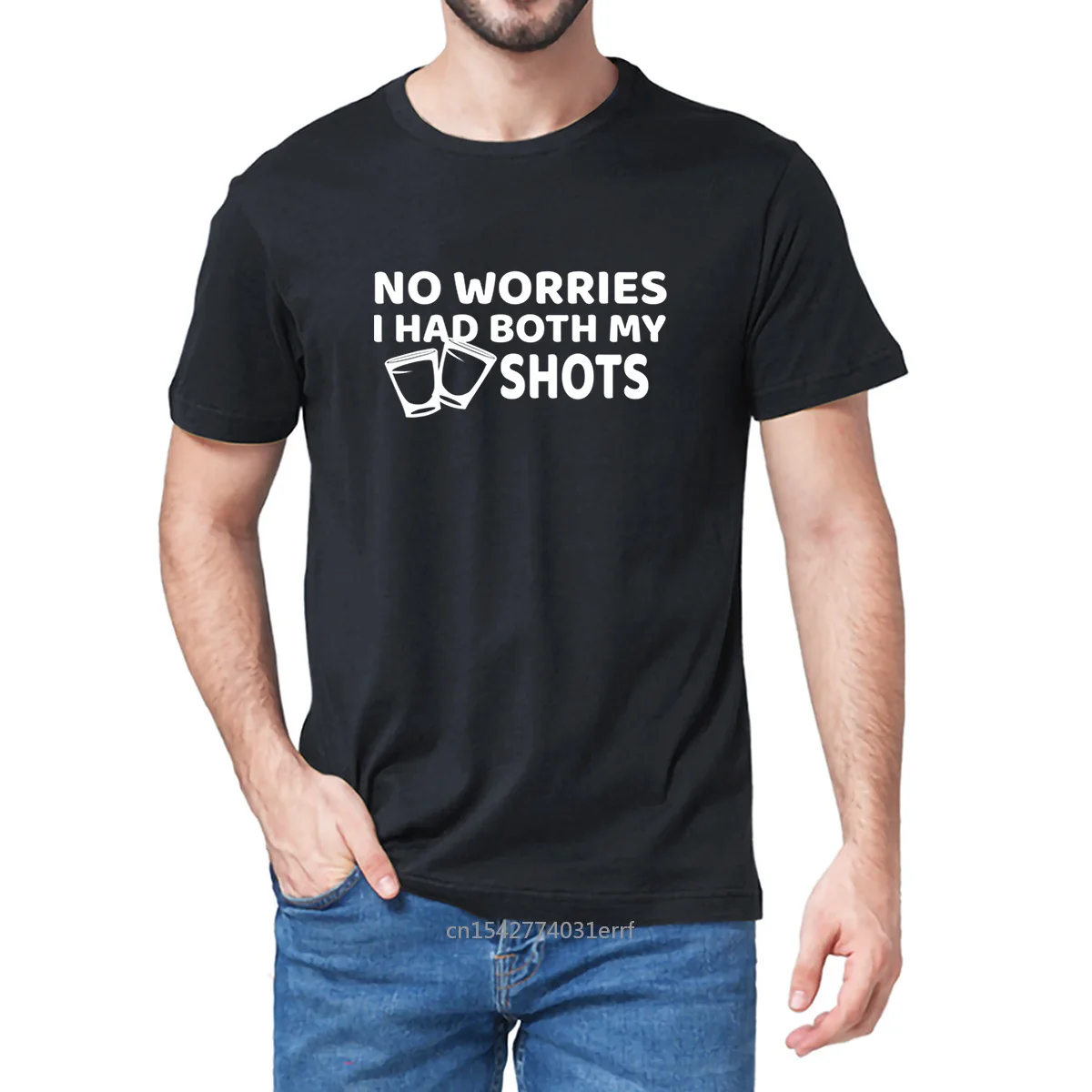 

Don't Worry I've Had Both Of My Shots Funny Summer Men's Novelty Oversized T-Shirt Casual Harajuku Streetwear