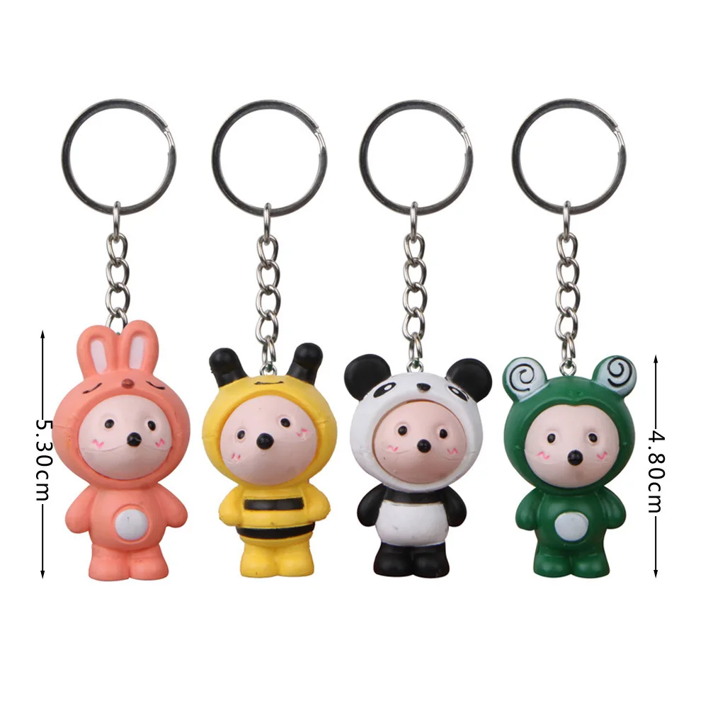 

4Pcs Cute Cartoon Mouse Korean Hot PVC Cabochons Kawaii Keychain DIY Crafts Couple Bag Pendant Jewelry Making Accessories