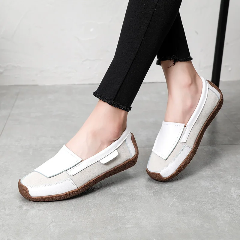 

Slip on Shoes for Women Leather Loafers Women's Flats Shoes 2021 Women Casual Shoes Ladies Shoes Zapatillas Mujer