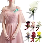 Новые корсажные браслеты Calla lily свадебная бутоньерка для выпускного вечера Браслет для жениха с цветами Свадебный Планер для DIY Hombre Boutonniere