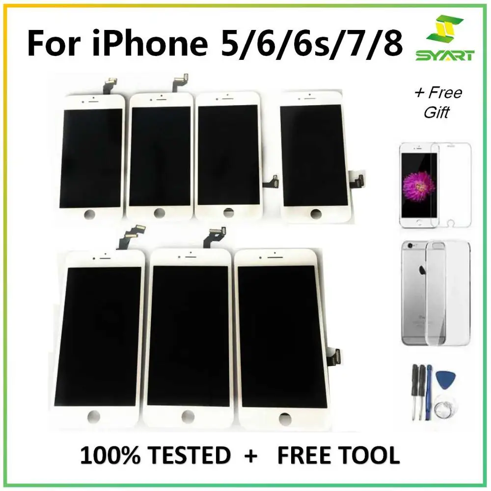 SYART 100% протестированный ЖК дисплей s для iPhone 5 5S 6 6s 7 8 Plus с сенсорным экраном