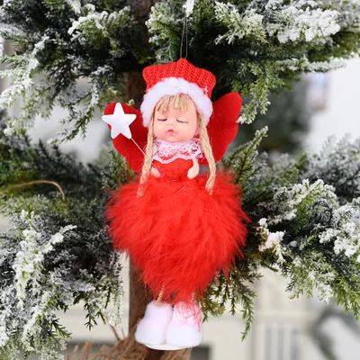 red 1 Рождественские украшения для дома, висячие украшения, кукла ангела, веселая Рождественская елка эльфа, подвеска,, Рождественский Navid, подарок на год - Цвет: red 1