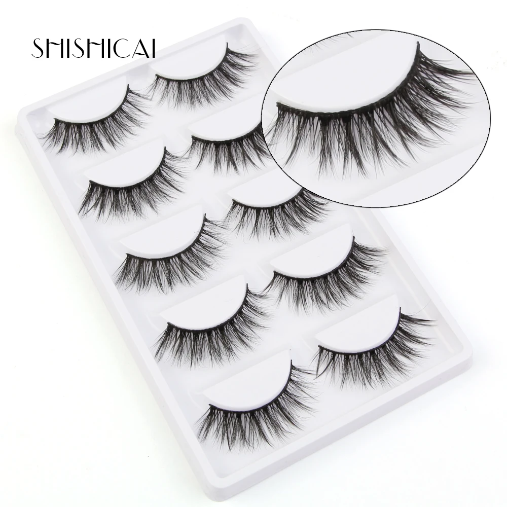 5 пар 3D норковые ресницы натуральные накладные длинные грязные Макияж Поддельные