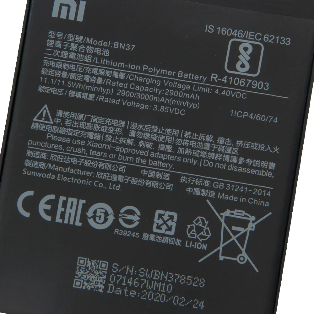 Xiao Mi Xiaomi BN37 аккумулятор для телефона mi Redmi6 Redmi 6 6A Redrice 3000 мАч оригинальная запасная