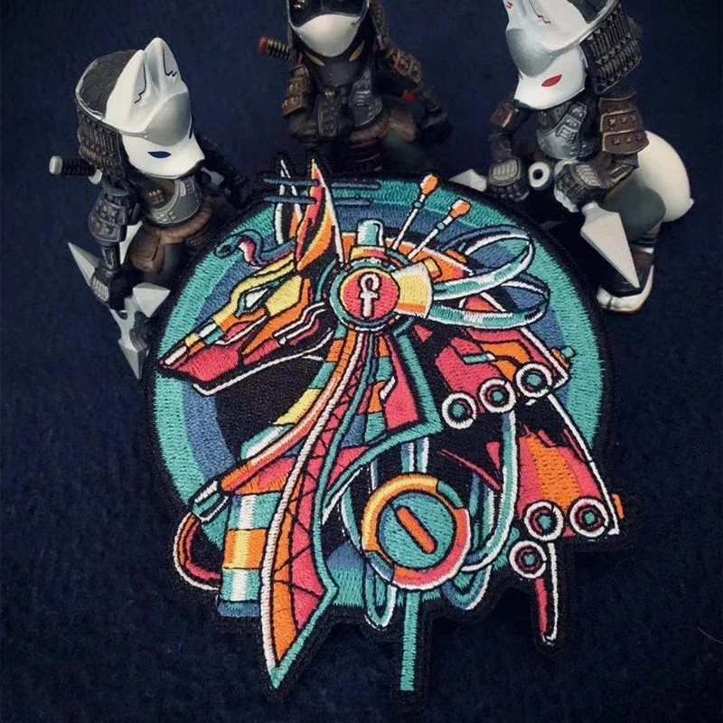 

Anubis Embroidery Velcro Armband 3D PVC Personality Badge Outdoor Luminous Tactical Patch New Clothes Accessories