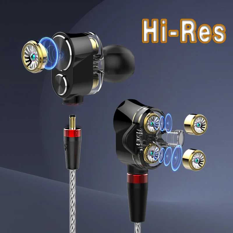 Hi Res Наушники In line mic Triple driver студийный монитор с Высоким Разрешением наушники