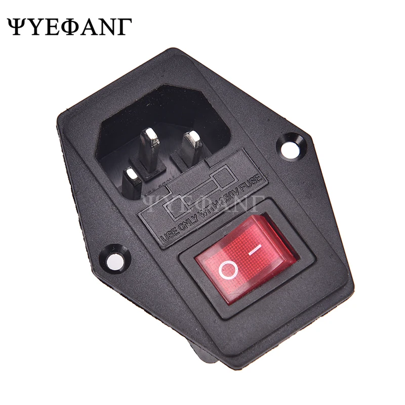 1 шт. 10А 250В розетка 3 Pin IEC320 C14 Входной модульный Штепсель выключатель