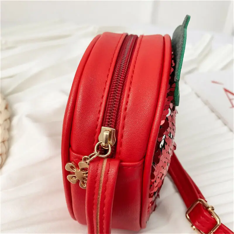 

Kids Girl Handbags Lovely Strawberry Pineapple Sequins Bags Single Sequins Fruit Shape Shoulder Bag Coin Purse Small Handbag