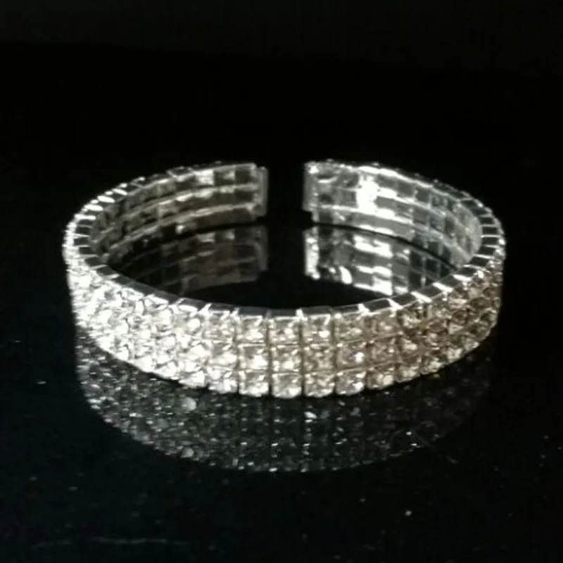 Женский модный браслет стразы с кристаллами Открытый боковым отверстием