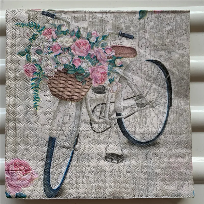 20 винтажных салфеток бумажные салфетки с принтом розовый цветок Бабочка