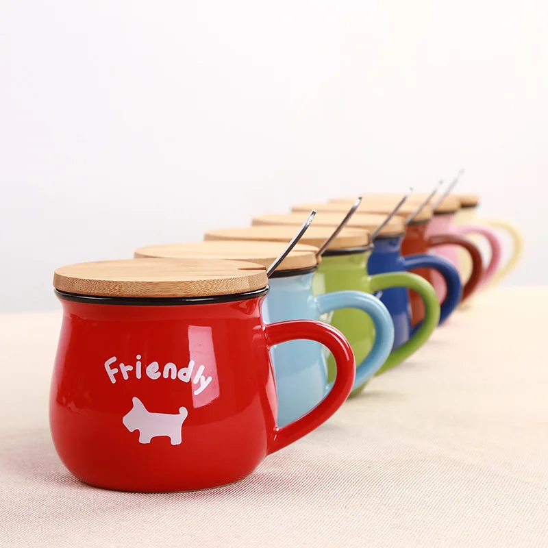 

Ceramic Retro Cup European Style Breakfast Mug Enamel Milk Cups Cute Mugs Animal Picture Coffee Cup Lovely Home Drinking Utensil