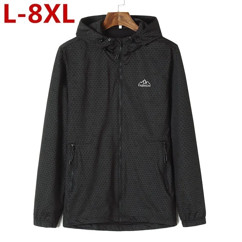 Большой Размеры 2020 Новое мужское пальто куртка с капюшоном и принтом размера