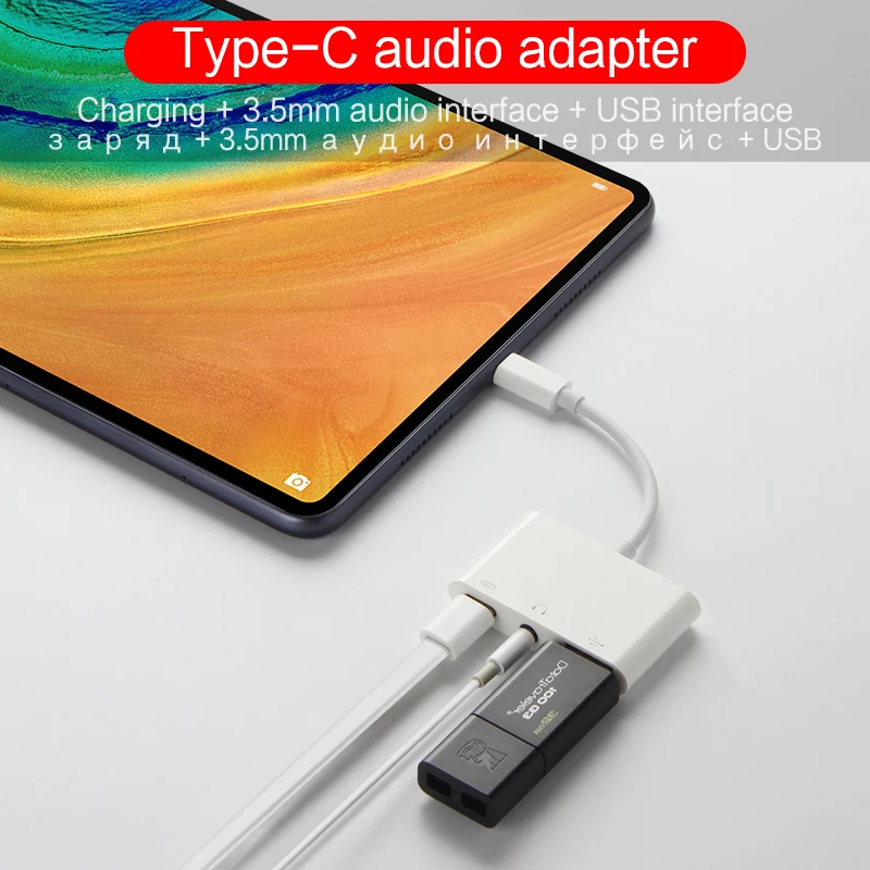 USB C к зарядке 3 5 мм AUX Наушники Адаптер для Huawei MediaPad M5 M6 8 4 10 Pro Тип разъему