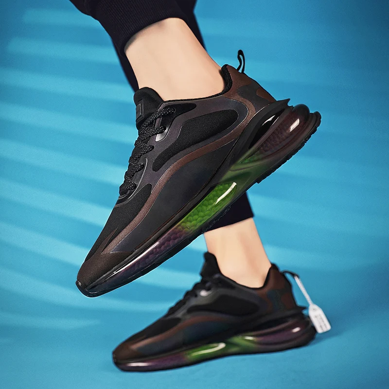 

Fashion Men Sneakers Casual Shoes Lace-Up Lightweight Breathable Alpha Colorful Laser Luminous Large Size Zapatillas Hombre