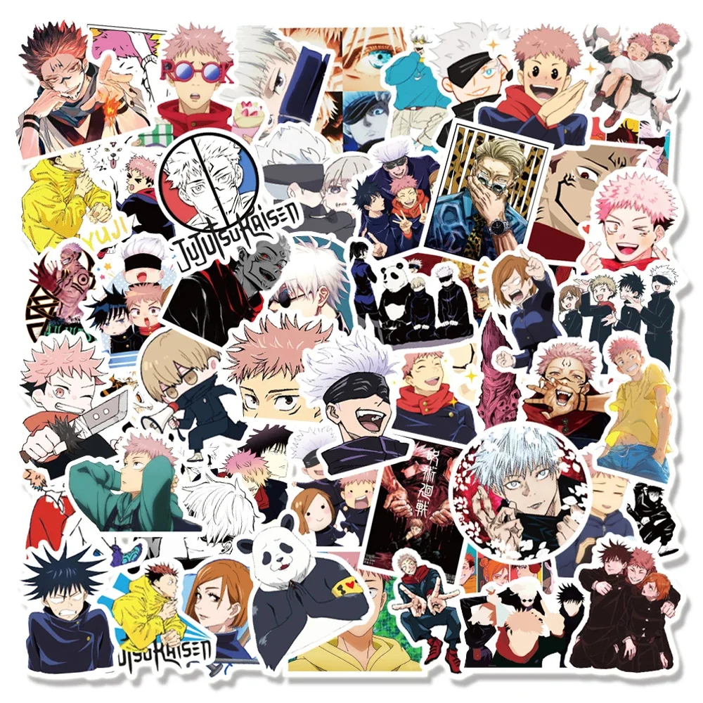

10/30/50/100Pcs Jujutsu Kaisen Anime Graffiti Stickers for Laptop Skateboard Bike Helmet Luggage Motorcycle Waterproof Decal Toy