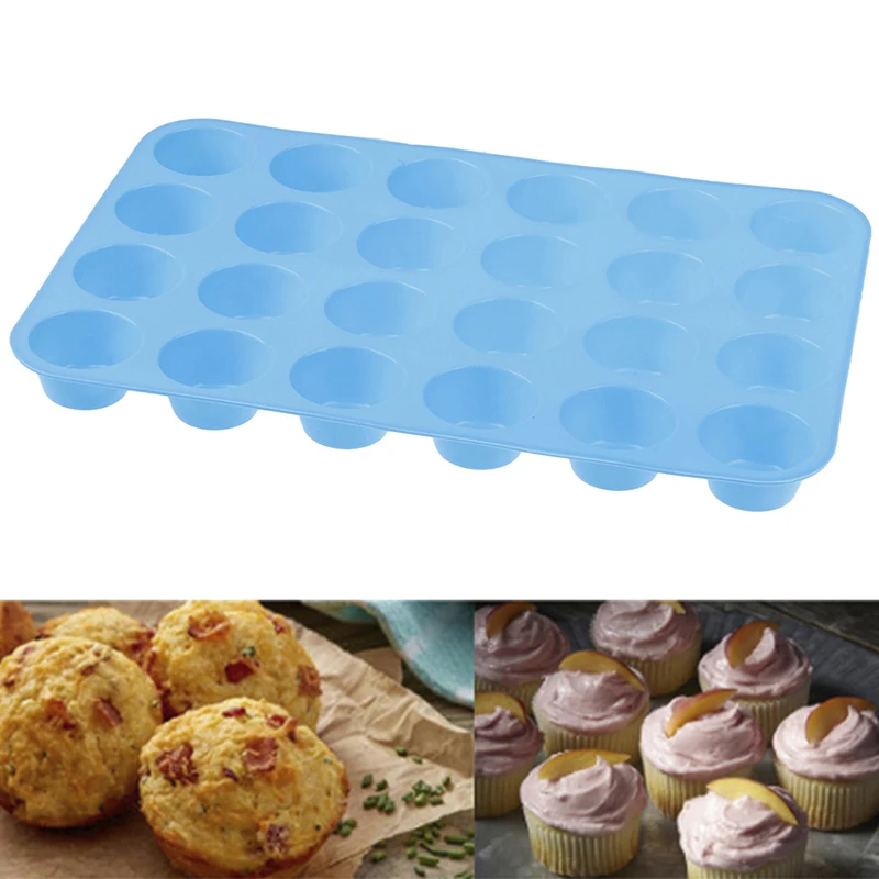 Мини Маффин чашки 24 Отверстия Силиконовое мыло кекс и печенья формы для выпечки